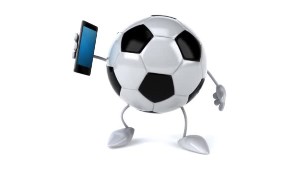 Bola de futebol com telefone — Vídeo de Stock