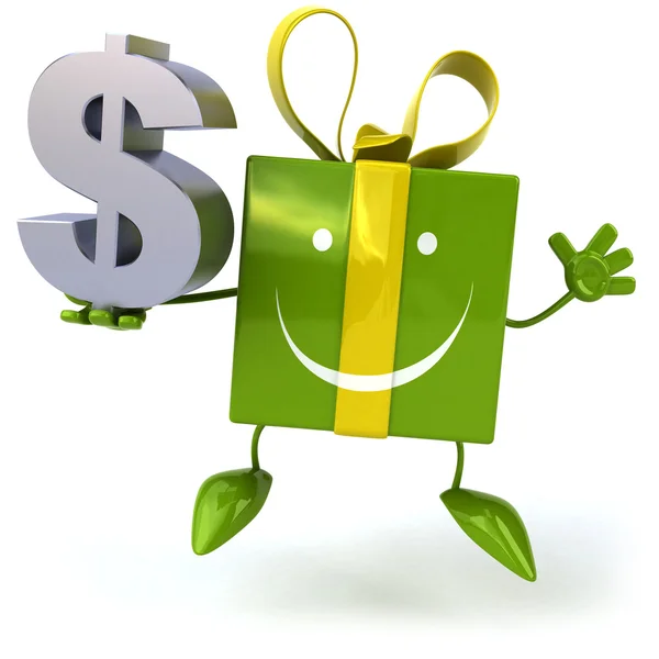 Gift with dollar sign — Stock Photo, Image