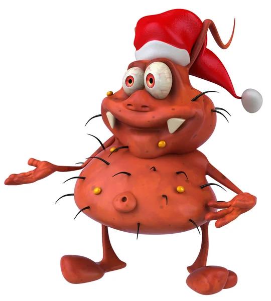 Mikrop Noel şapka ile — Stok fotoğraf