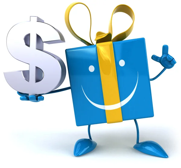 Gift with dollar sign — Stock Photo, Image