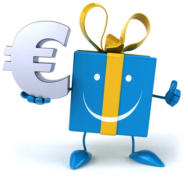 Gift euro sign — Stock Photo, Image