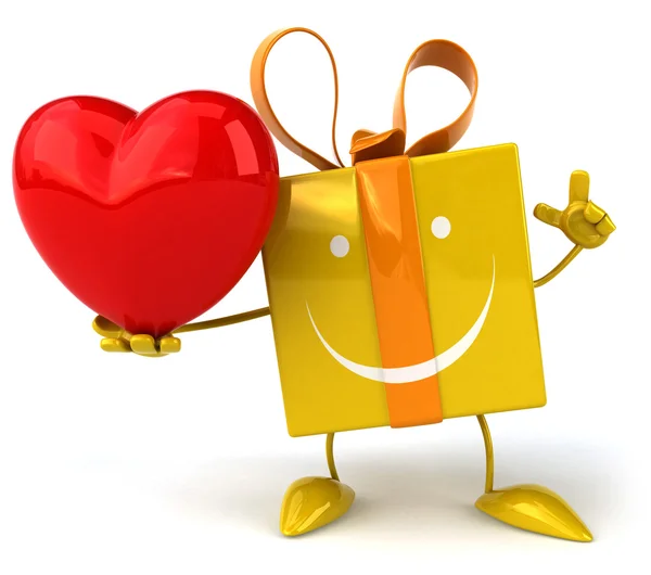 Gift with heart — Stock Photo, Image