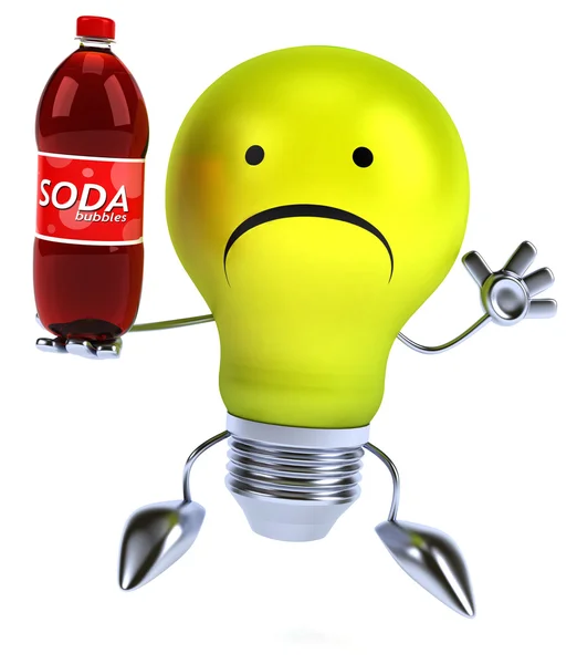 Light bulb with soda — Stock Photo, Image