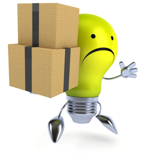 Light bulb with boxes — Stock Photo, Image