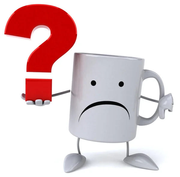 Mug with question symbol — Stock Photo, Image