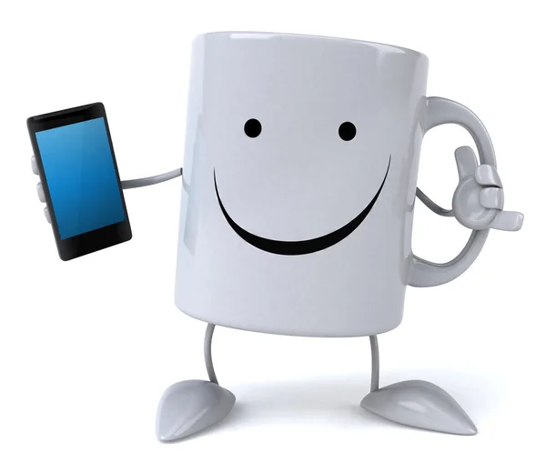 Tazza con telefono — Foto Stock