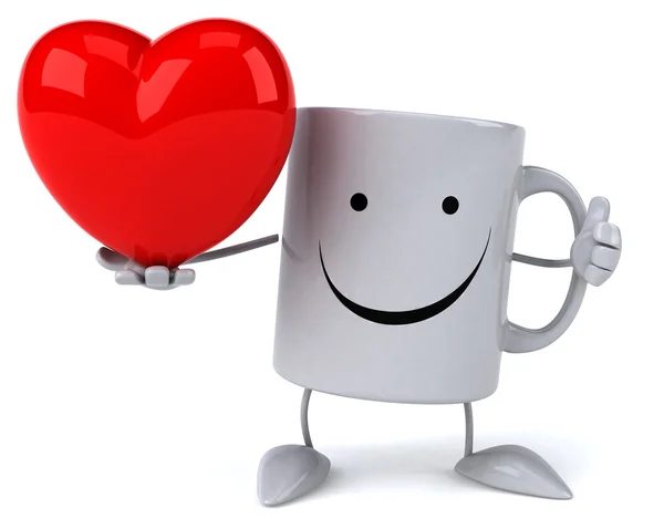 Mug with heart — Stock Photo, Image