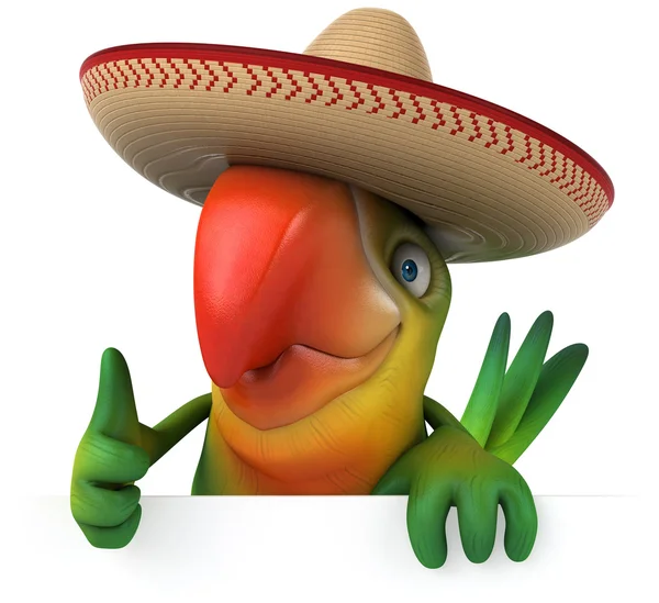 Papagei mit Sombrero — Stockfoto