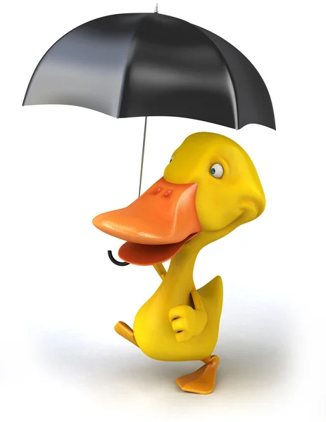 Duck with umbrella — Stock Photo, Image