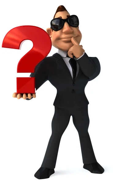Business man with question — Stock Photo, Image