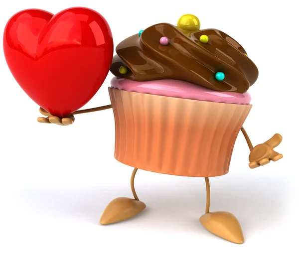 Cupcake avec coeur — Photo