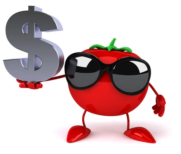 Pomodoro con simbolo dollaro — Foto Stock