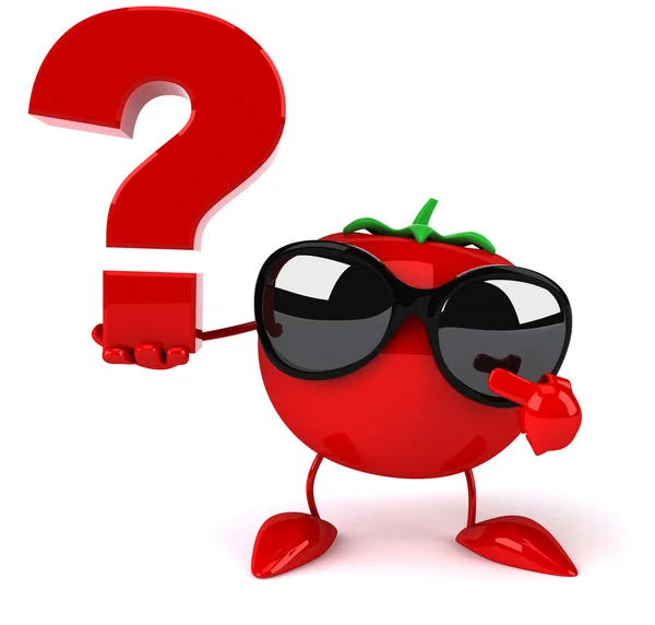 Pomidor z pytanie znak — Zdjęcie stockowe