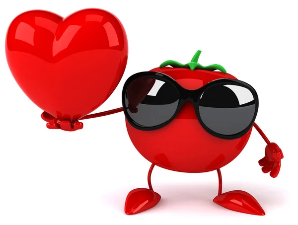 Tomato with heart — Stock Photo, Image