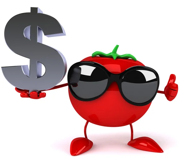 Pomodoro con simbolo dollaro — Foto Stock