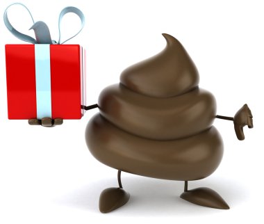 Poop with gift clipart