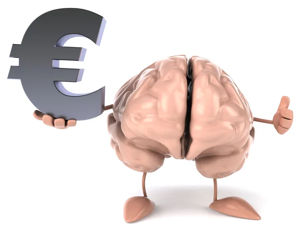 Cerebro con signo de euro —  Fotos de Stock