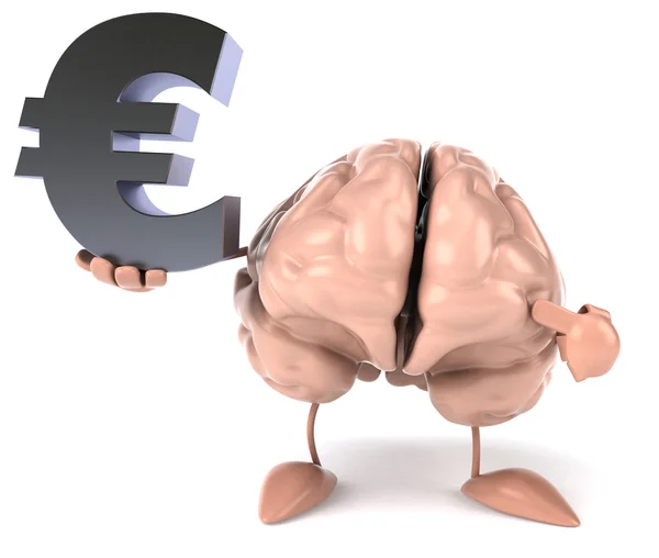 Cerebro con signo de euro —  Fotos de Stock
