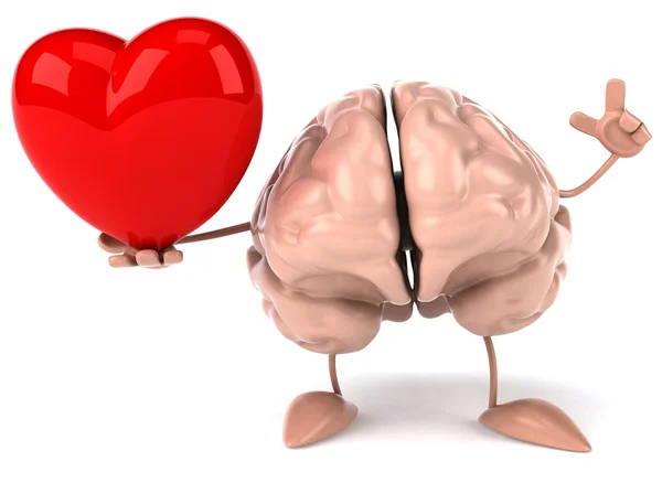 Brain with heart — Stock Photo, Image