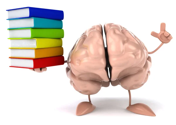 Brain with books — Stock Photo, Image