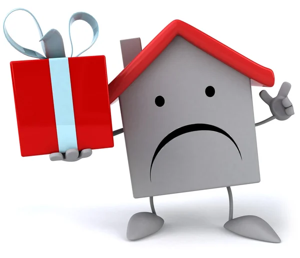 House with gift — Stock Photo, Image