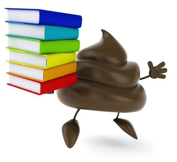 Poop con libros — Foto de Stock