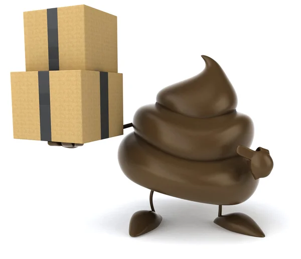 Poop with boxes — Stock Photo, Image