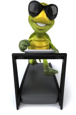 Koşu bandı üzerinde turtle