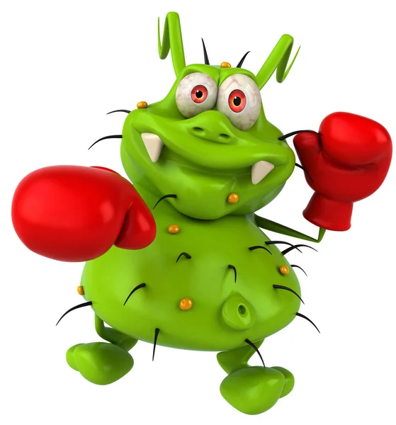 Germ with boxing gloves — Stock Photo, Image