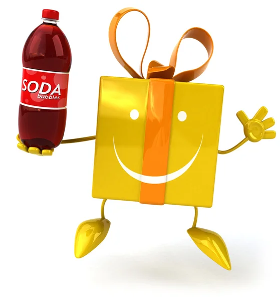 Gift with soda — Stock Photo, Image