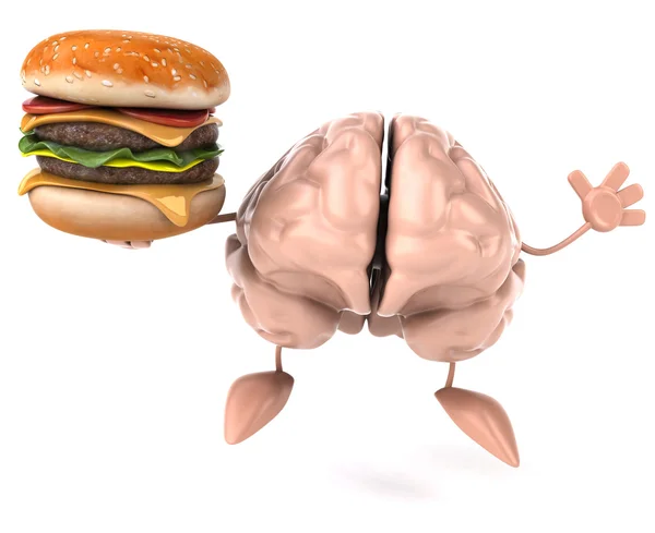 Cerebro con hamburguesa —  Fotos de Stock