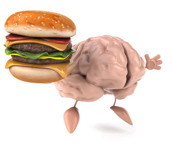 Cerebro con hamburguesa — Foto de Stock