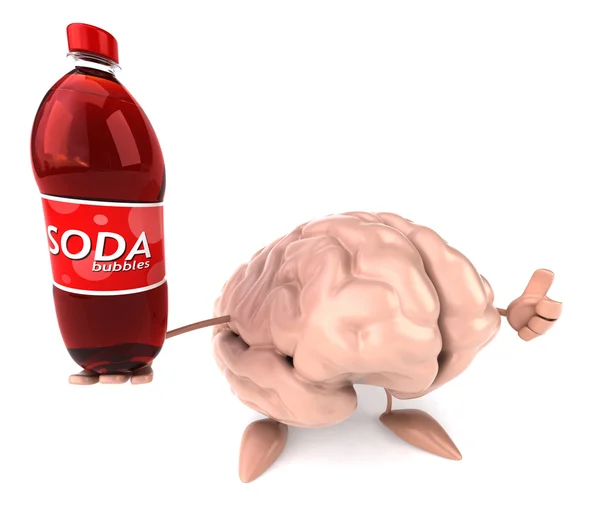 Brain with soda — Stock Photo, Image