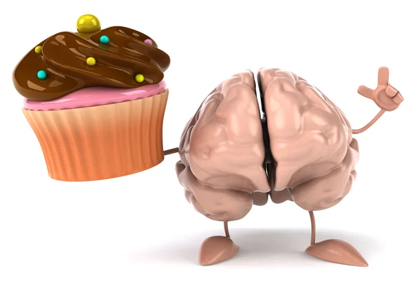 Εγκεφάλου με cupcake — Φωτογραφία Αρχείου