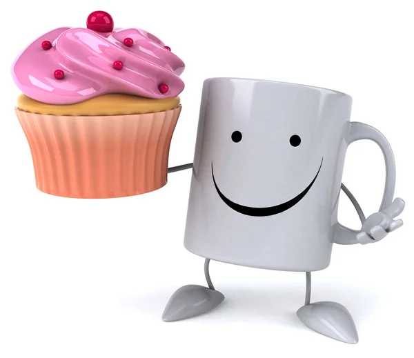 Caneca com cupcake — Fotografia de Stock