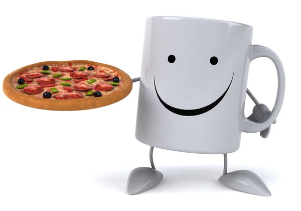 Pizza ile kupa — Stok fotoğraf
