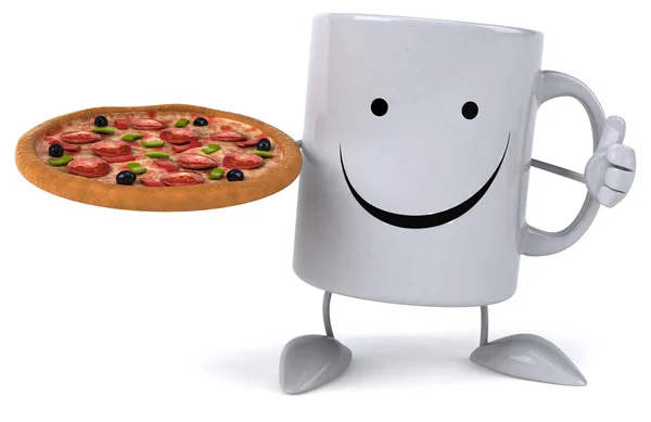 Mug with pizza — Stock Photo, Image