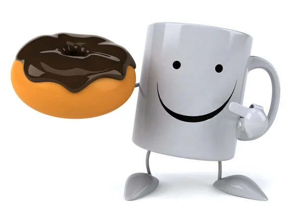 Mugg med donut — Stockfoto