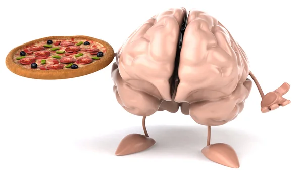 Pizza ile beyin — Stok fotoğraf