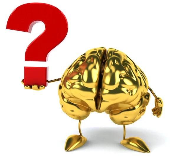Cerebro con signo de interrogación — Foto de Stock