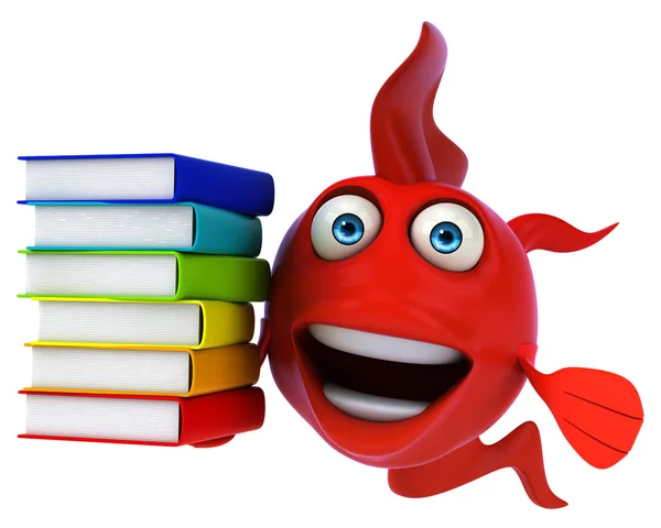 Pesce con libri — Foto Stock