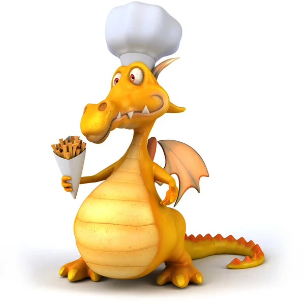 Dragon with cook hat — Stock Photo, Image