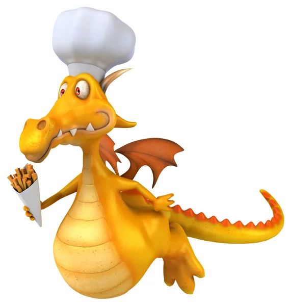 Dragão com chapéu de cozinheiro — Fotografia de Stock