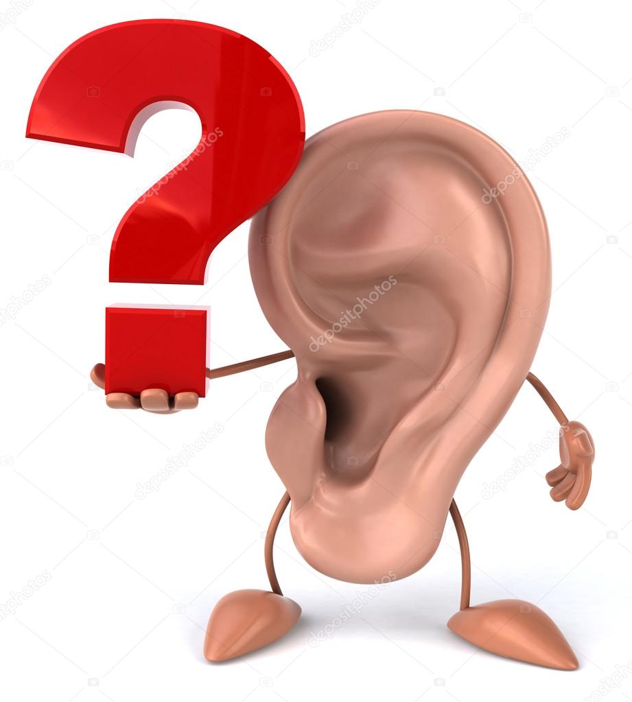 Ear with question sign