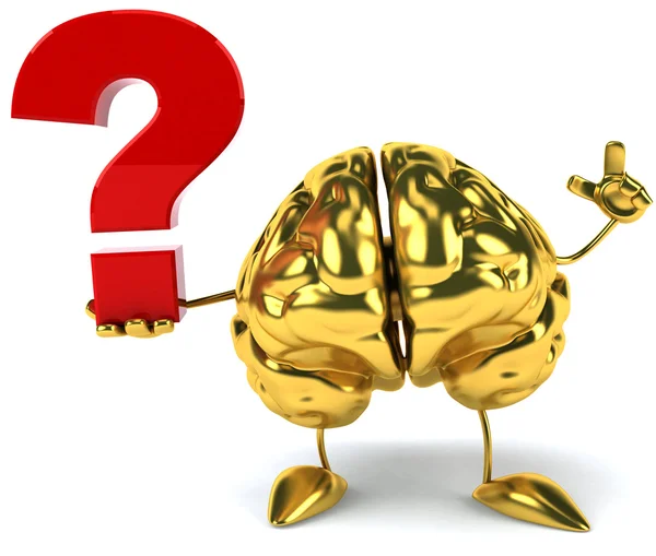 Brain with question — Stock Photo, Image