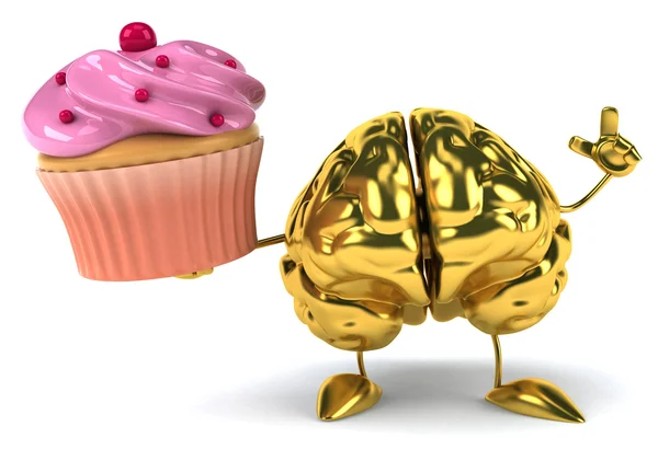 Cervello con cupcake — Foto Stock