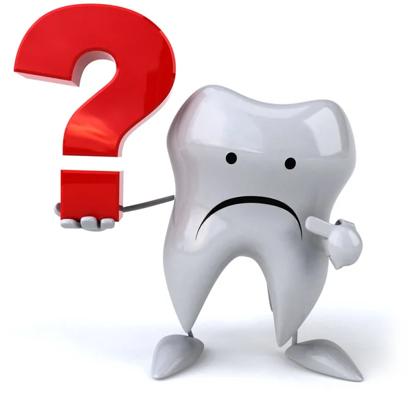 Tooth with question sign — Stock Photo, Image