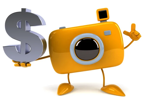 Macchina fotografica con segno del dollaro — Foto Stock