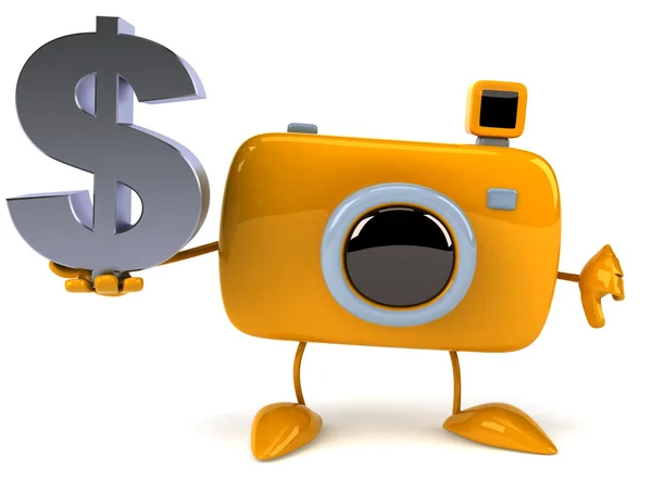 Macchina fotografica con segno del dollaro — Foto Stock