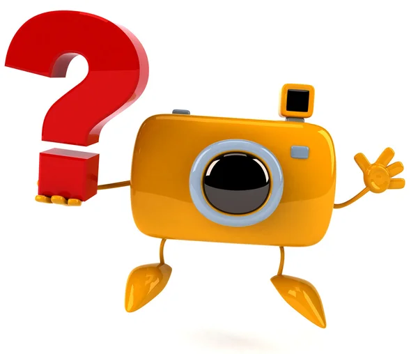 Camera with question sign — Stock Photo, Image